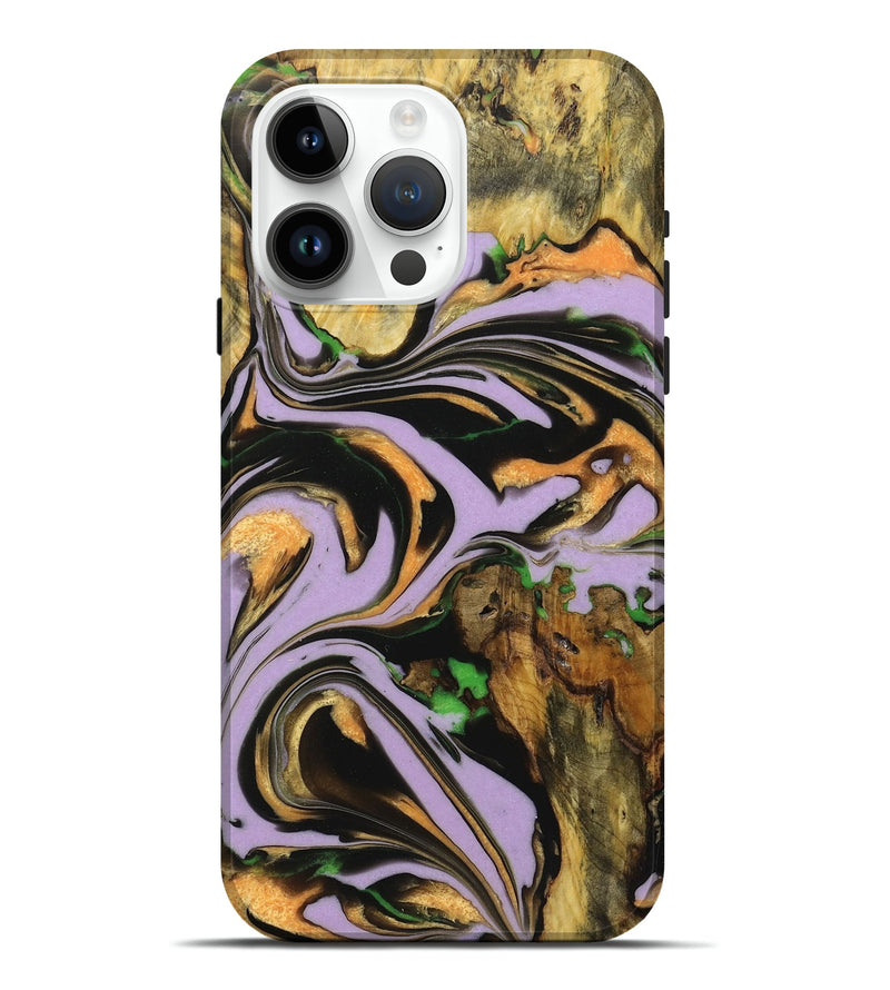 iPhone 15 Pro Max Wood Live Edge Phone Case - Emilia (Purple, 723630)