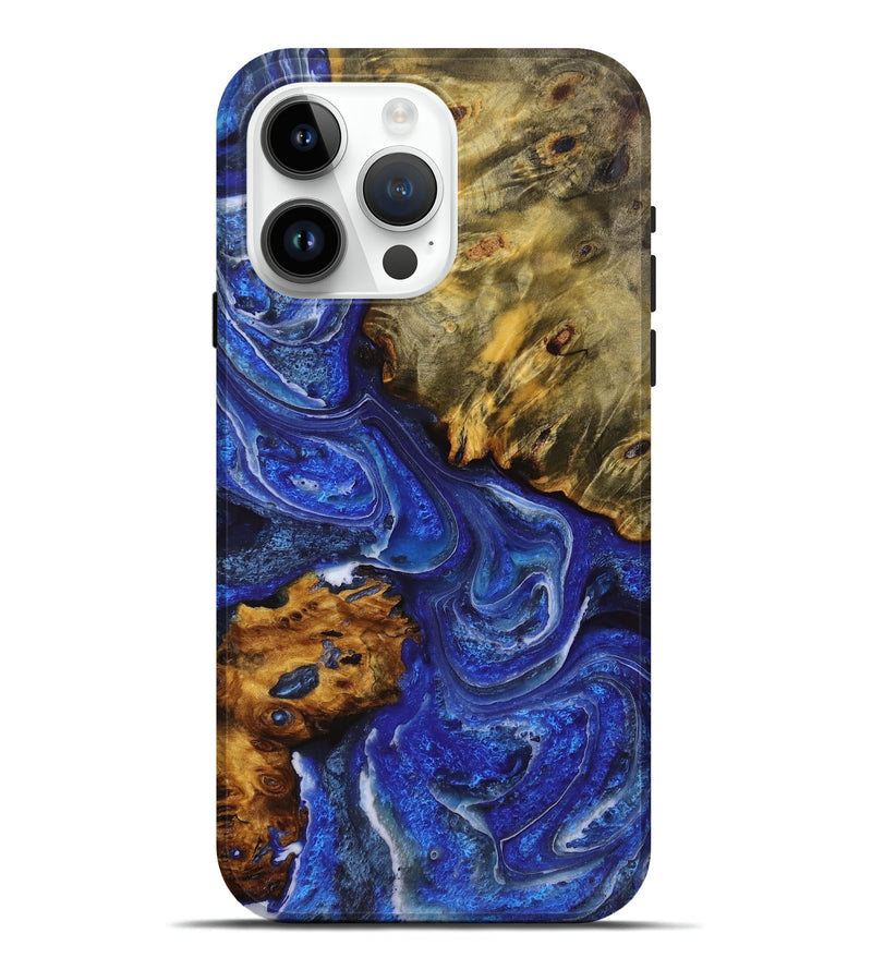 iPhone 15 Pro Max Wood Live Edge Phone Case - Clifford (Blue, 723676)