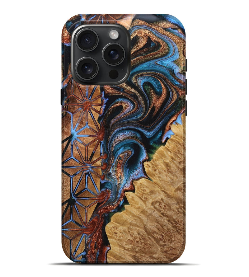 iPhone 16 Pro Max Wood Live Edge Phone Case - Izabella (Pattern, 723686)