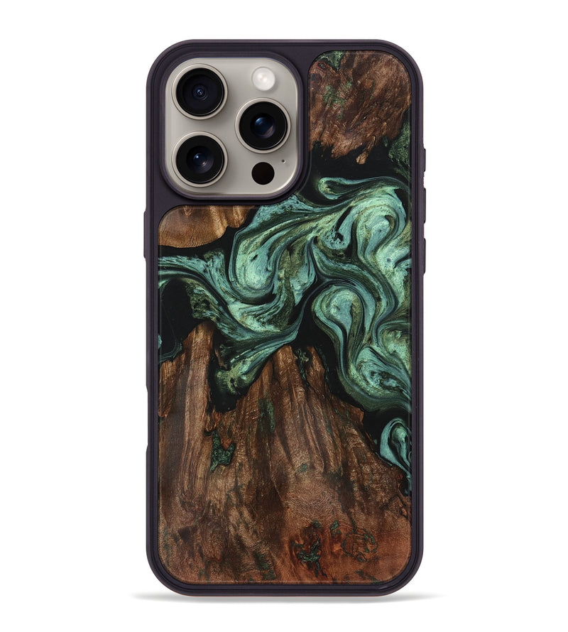 iPhone 16 Pro Max Wood Phone Case - Shelia (Green, 723715)