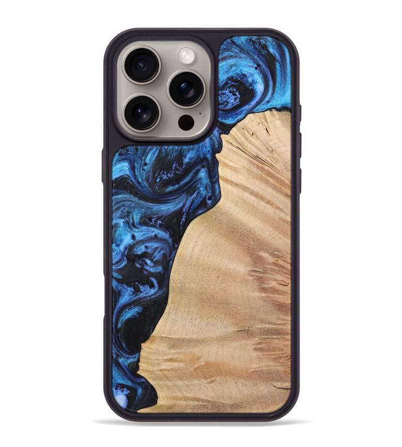 iPhone 16 Pro Max Wood Phone Case - Ximena (Blue, 723880)