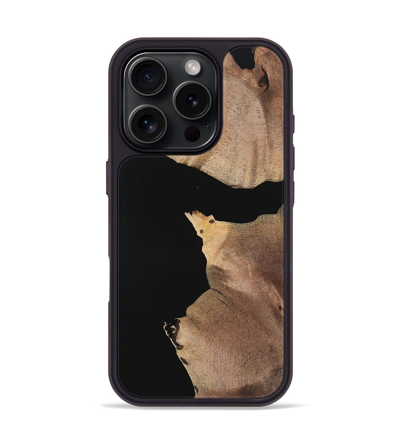 iPhone 16 Pro Wood Phone Case - Caitlin (Pure Black, 723922)