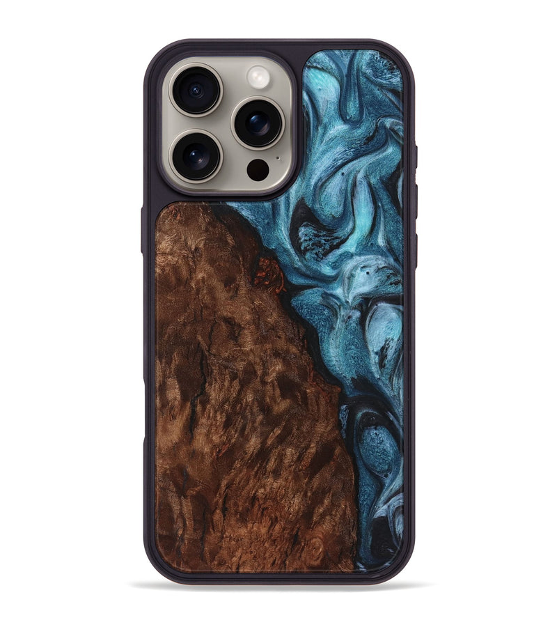 iPhone 16 Pro Max Wood Phone Case - Khadijah (Blue, 724052)