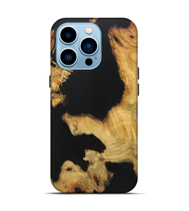 iPhone 14 Pro Wood Live Edge Phone Case - Marlee (Pure Black, 724057)