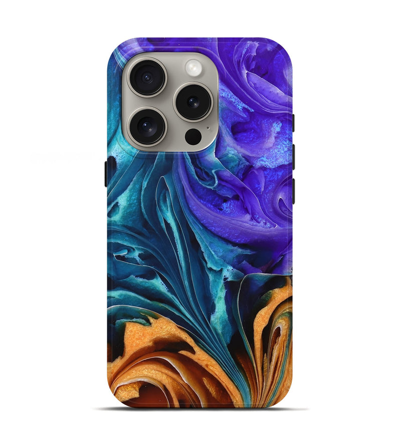 iPhone 16 Pro ResinArt Live Edge Phone Case - Rick (Blue, 724061)