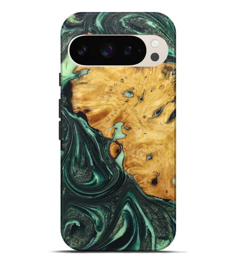 Pixel 9 Pro XL Wood Live Edge Phone Case - Kelli (Green, 724067)