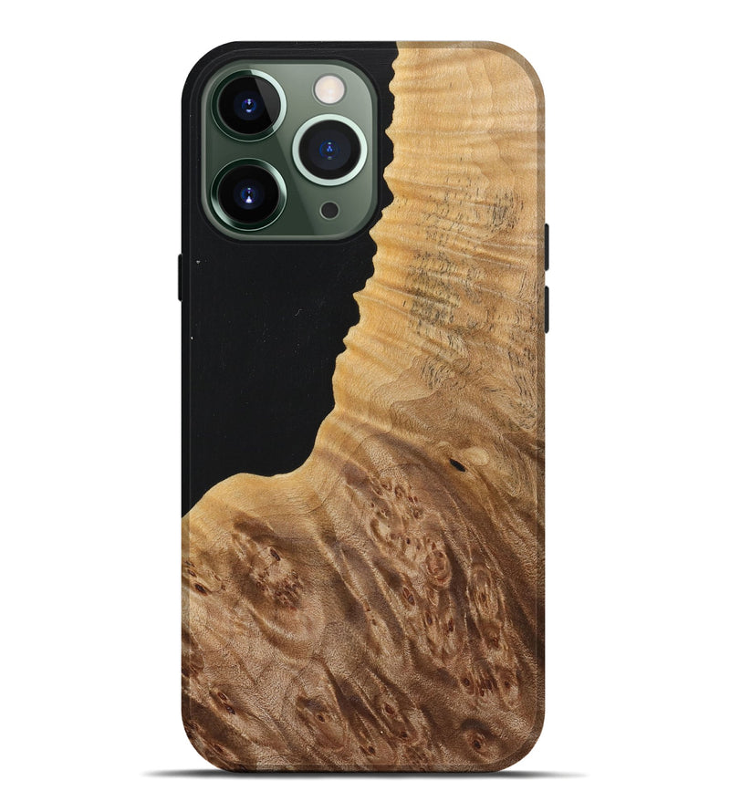 iPhone 13 Pro Max Wood Live Edge Phone Case - Ayla (Pure Black, 724074)