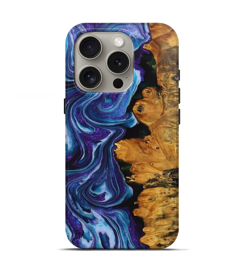 iPhone 16 Pro Wood Live Edge Phone Case - Lee (Purple, 724110)