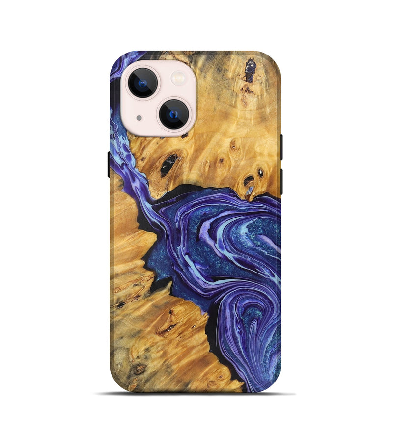 iPhone 13 mini Wood Live Edge Phone Case - Lori (Purple, 724112)
