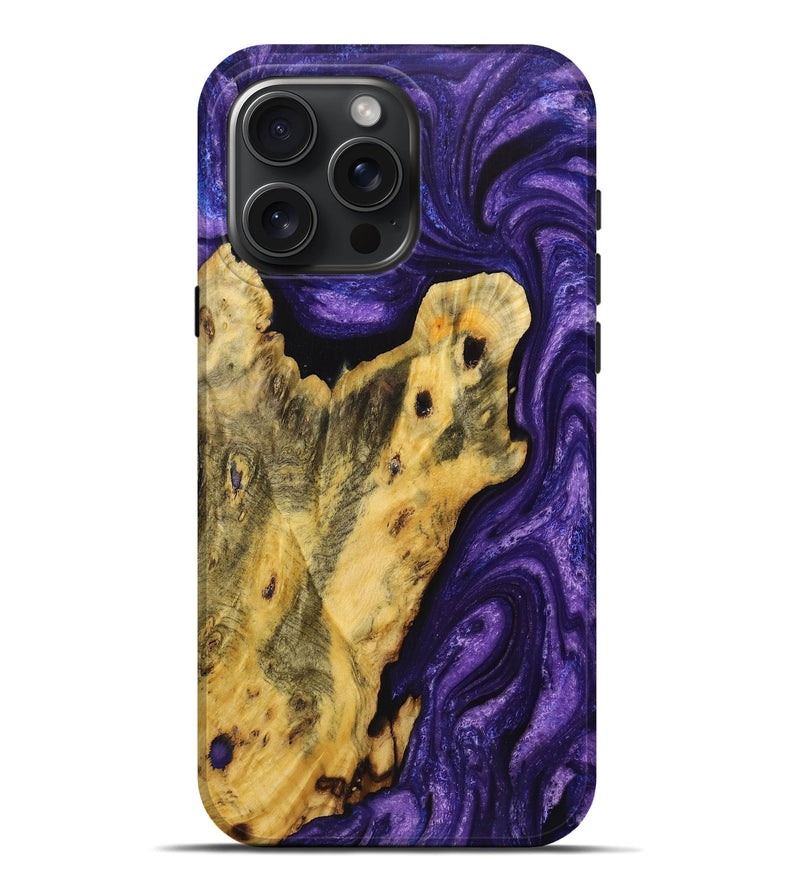 iPhone 16 Pro Max Wood Live Edge Phone Case - Carolina (Purple, 724124)