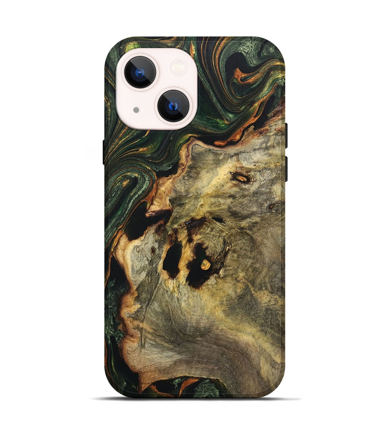 iPhone 14 Wood Live Edge Phone Case - Orlando (Green, 724131)