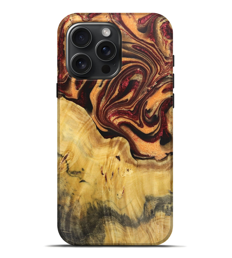 iPhone 16 Pro Max Wood Live Edge Phone Case - Jackson (Red, 724257)