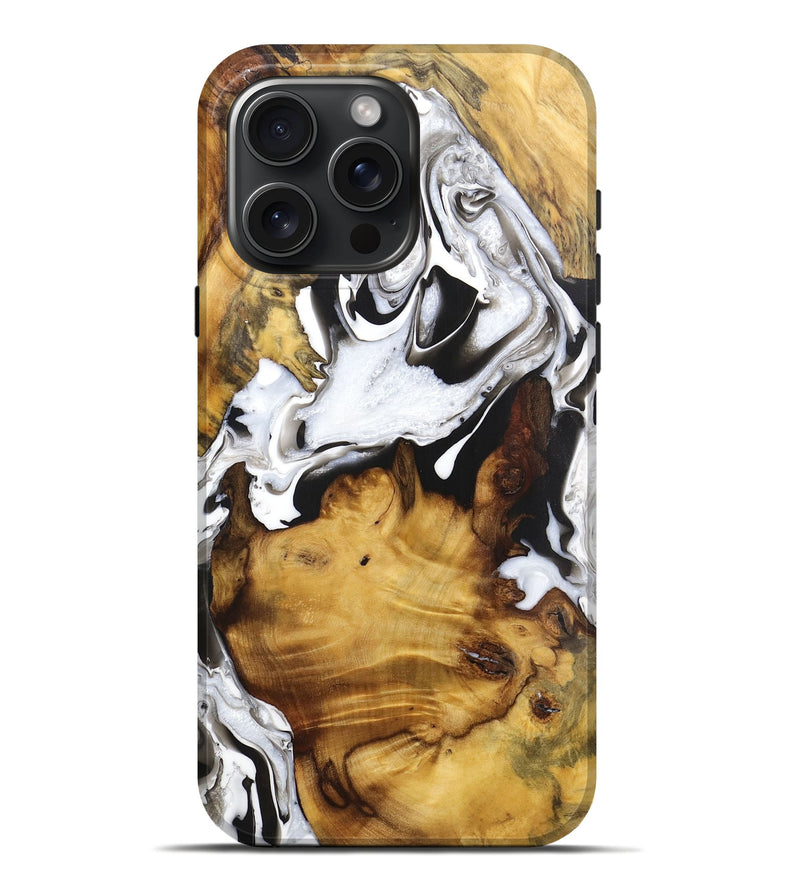 iPhone 16 Pro Max Wood Live Edge Phone Case - Hudson (Black & White, 724277)