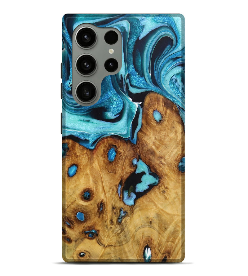 Galaxy S24 Ultra Wood Live Edge Phone Case - Salvador (Blue, 724278)