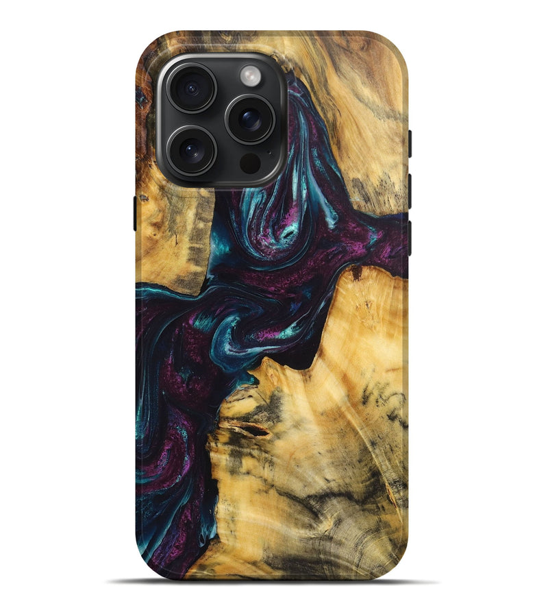 iPhone 16 Pro Max Wood Live Edge Phone Case - Olivia (Purple, 724290)