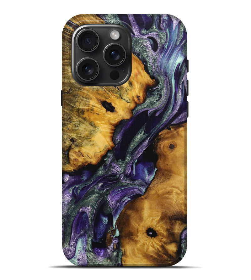 iPhone 16 Pro Max Wood Live Edge Phone Case - Effie (Purple, 724291)