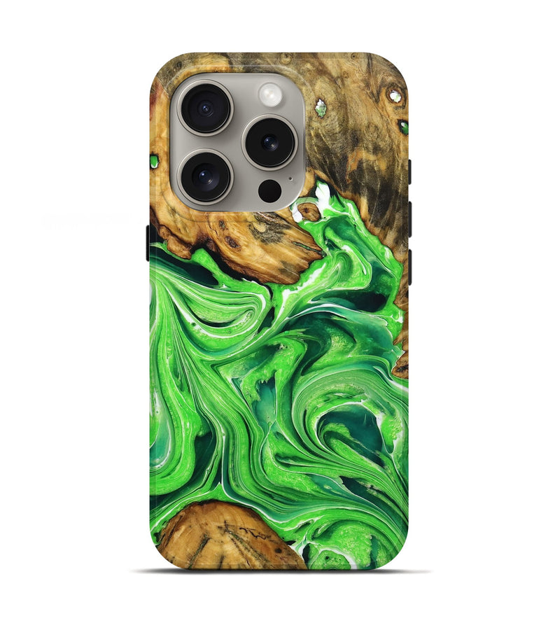 iPhone 16 Pro ResinArt Live Edge Phone Case - Isla (Green, 724297)