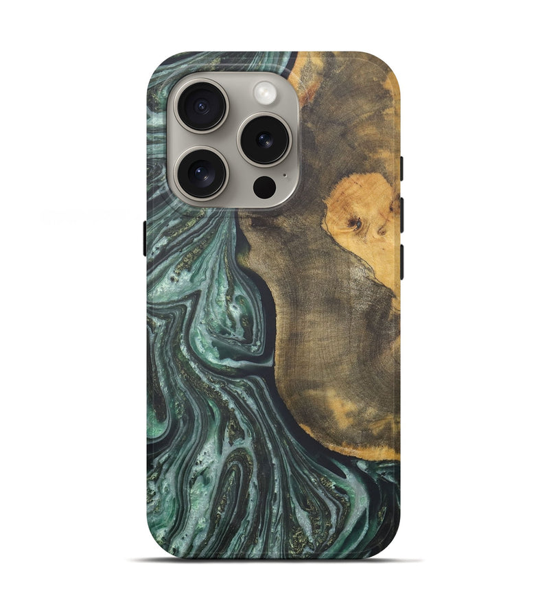 iPhone 16 Pro ResinArt Live Edge Phone Case - Chuck (Green, 724300)