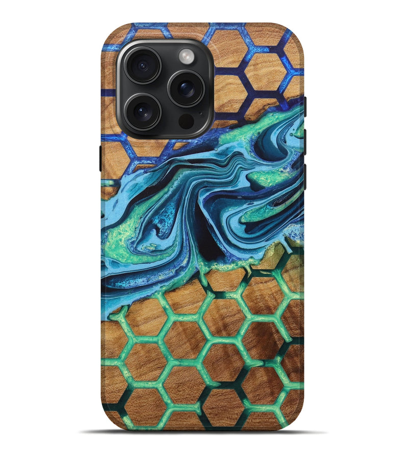 iPhone 16 Pro Max Wood Live Edge Phone Case - Kim (Pattern, 724683)
