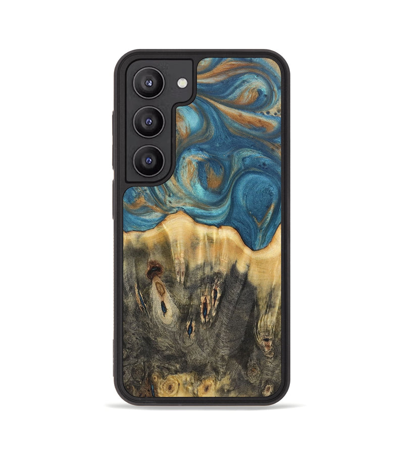 Galaxy S23 Wood Phone Case - Melinda (Teal & Gold, 724814)