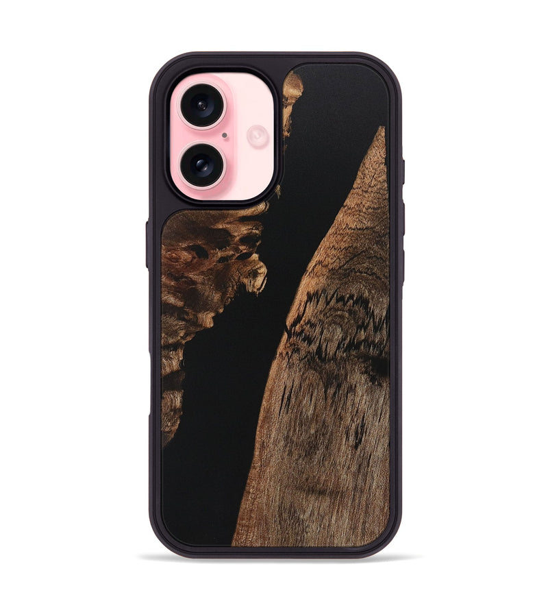 iPhone 16 Wood Phone Case - Estelle (Pure Black, 725003)