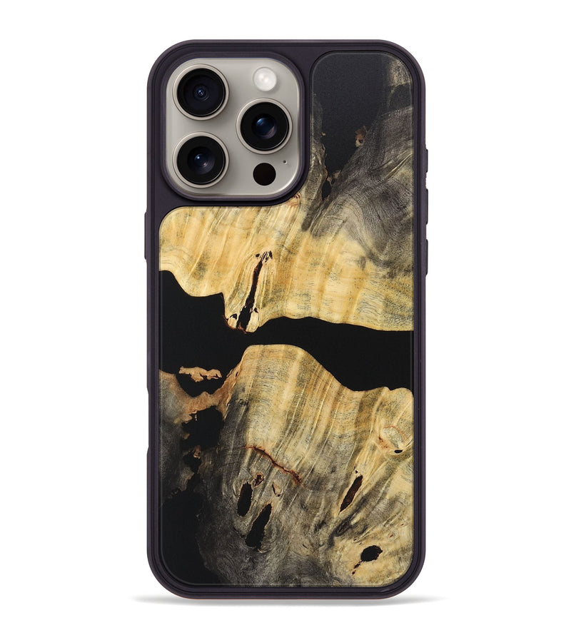 iPhone 16 Pro Max Wood Phone Case - Ashanti (Pure Black, 725006)