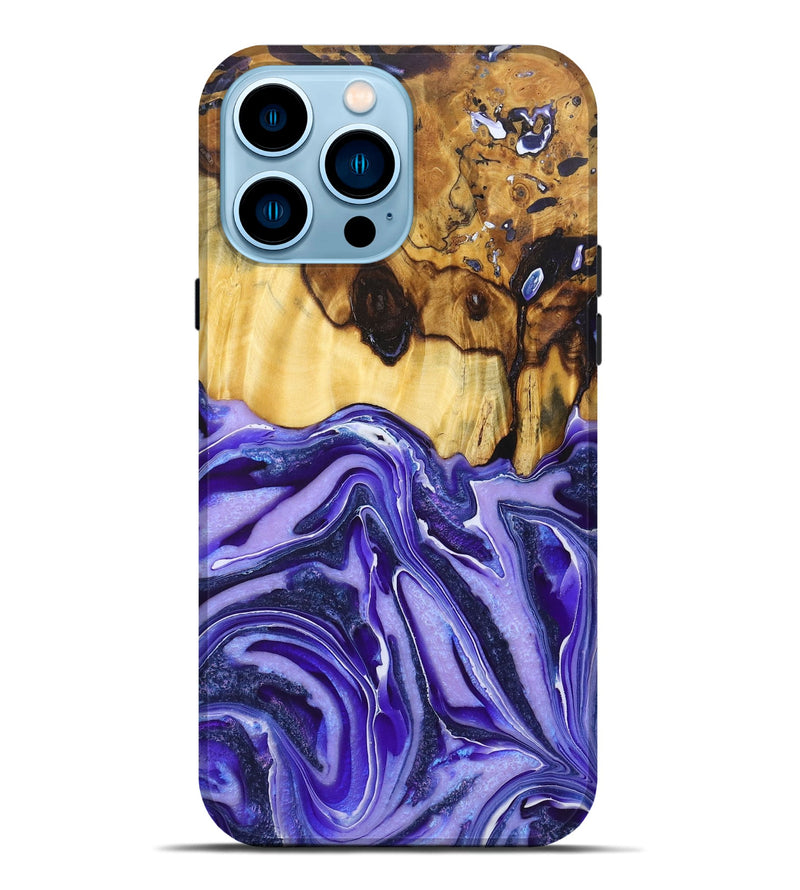 iPhone 14 Pro Max Wood Live Edge Phone Case - Nikolas (Purple, 725076)