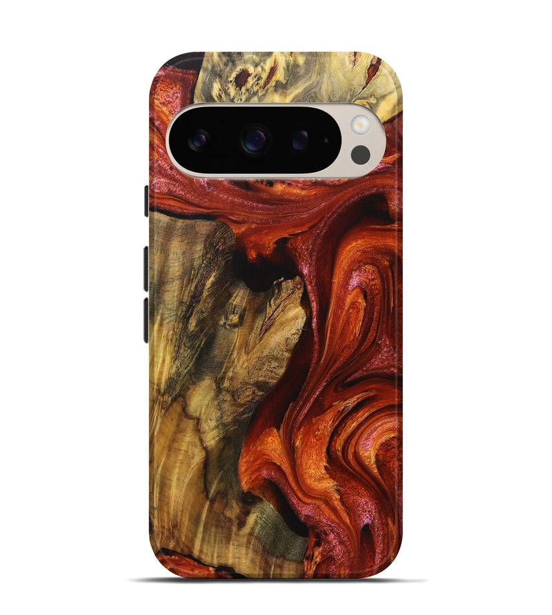 Pixel 9 Pro Wood Live Edge Phone Case - Landyn (Red, 725080)