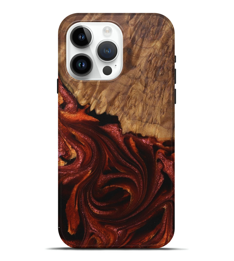 iPhone 15 Pro Max Wood Live Edge Phone Case - Felix (Red, 725082)
