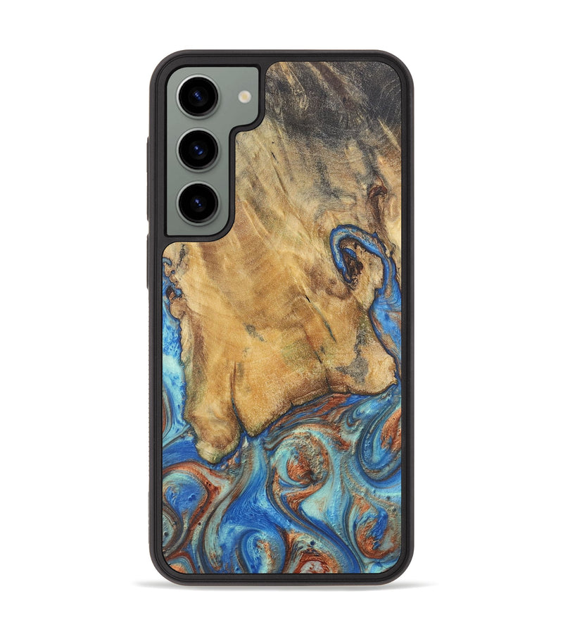 Galaxy S23 Plus Wood Phone Case - Trisha (Teal & Gold, 725247)