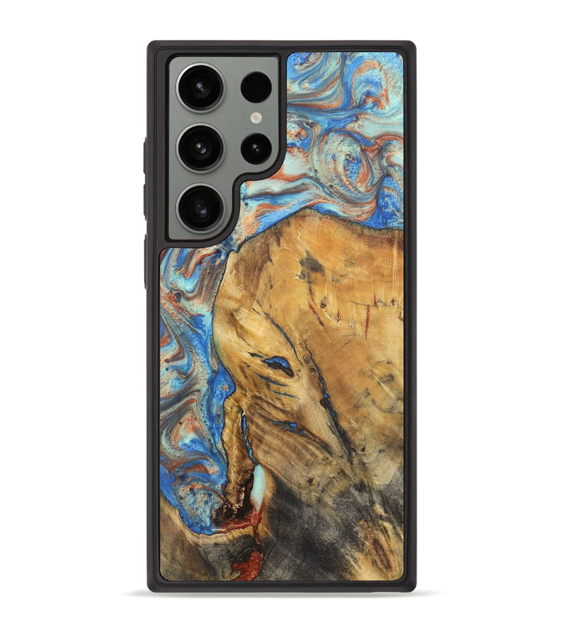 Galaxy S23 Ultra Wood Phone Case - Amari (Teal & Gold, 725248)