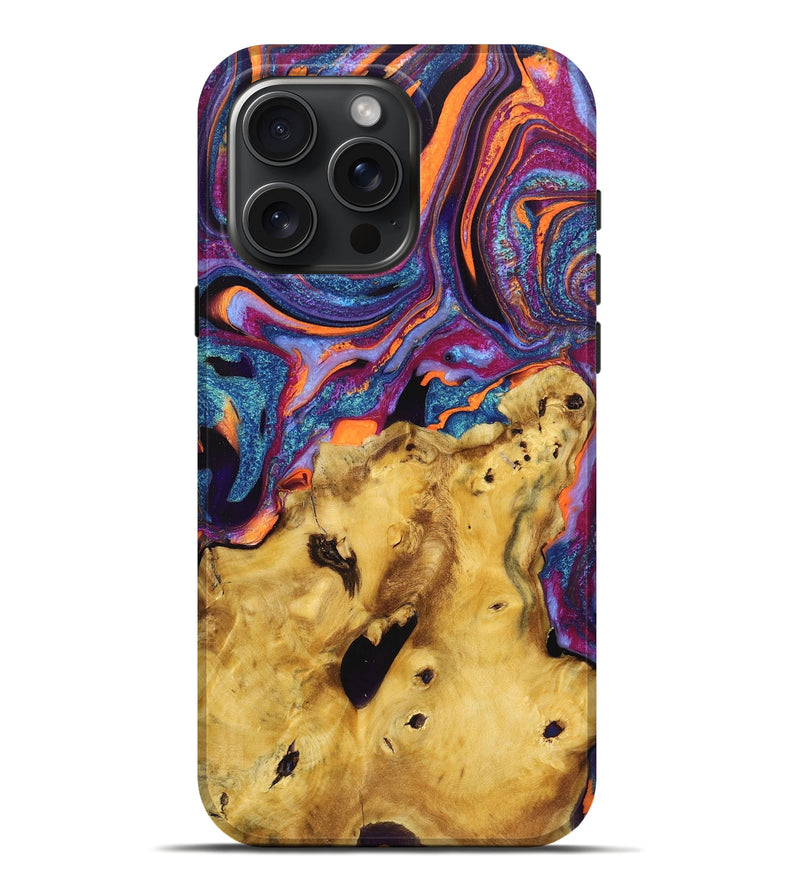 iPhone 16 Pro Max Wood Live Edge Phone Case - Mikaela (Purple, 725558)