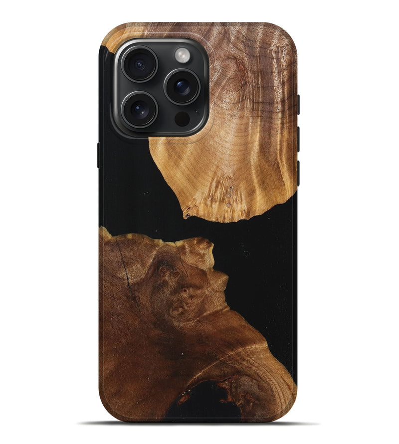iPhone 16 Pro Max Wood Live Edge Phone Case - Ashton (Pure Black, 725592)