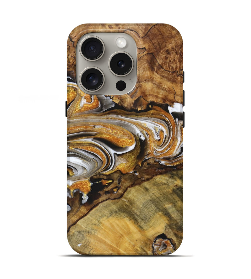 iPhone 16 Pro Wood Live Edge Phone Case - Terrance (Black & White, 725615)