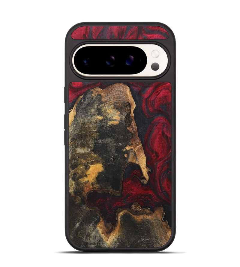 Pixel 9 Wood Phone Case - Caitlin (Red, 725689)
