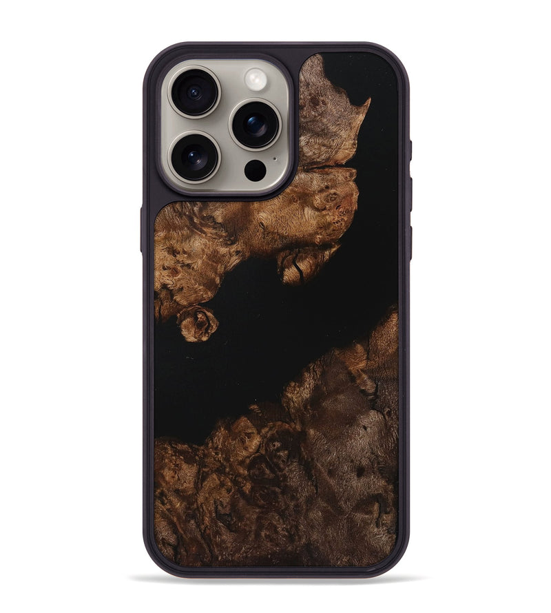 iPhone 15 Pro Max Wood Phone Case - Kiley (Pure Black, 725906)