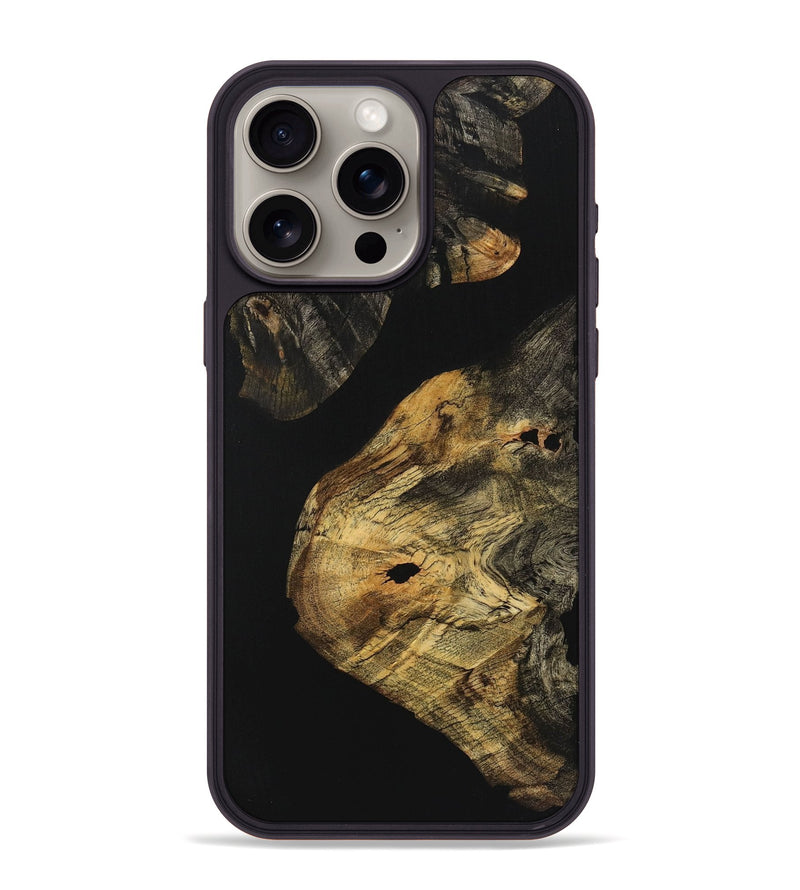iPhone 15 Pro Max Wood Phone Case - Vanessa (Pure Black, 725936)