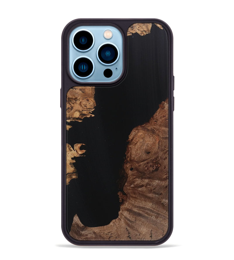 iPhone 14 Pro Max Wood Phone Case - Isaiah (Pure Black, 725962)