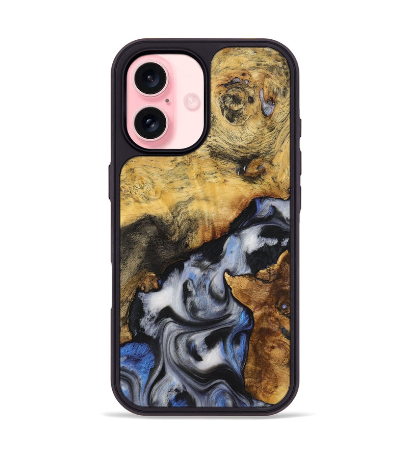 iPhone 16 Wood Phone Case - Johnnie (Black & White, 725978)
