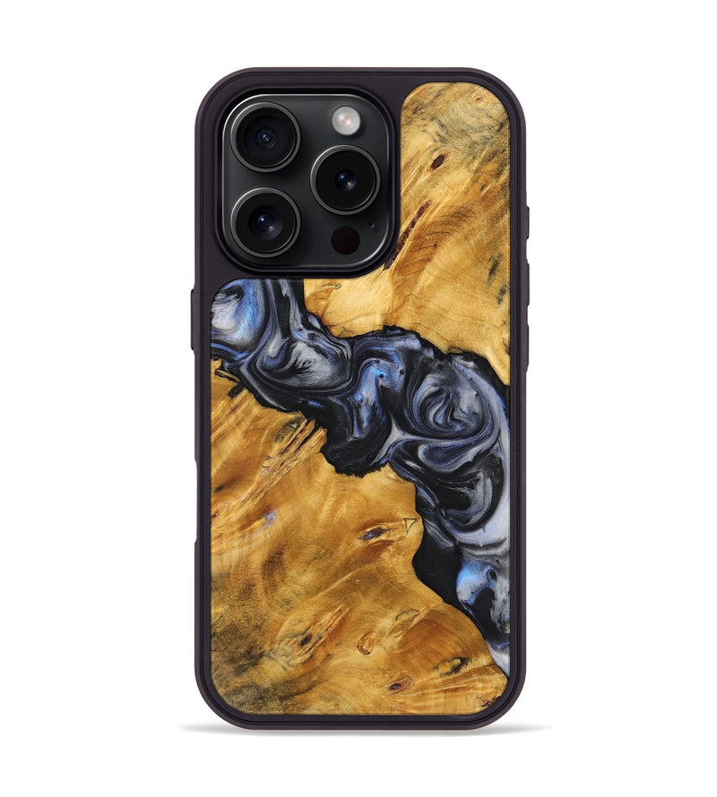 iPhone 16 Pro Wood Phone Case - Christy (Black & White, 725980)