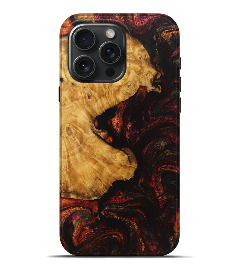 iPhone 16 Pro Max Wood Live Edge Phone Case - Marlon (Red, 726524)