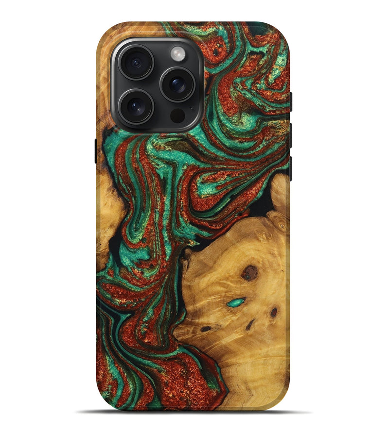 iPhone 16 Pro Max Wood Live Edge Phone Case - Milani (Green, 726533)