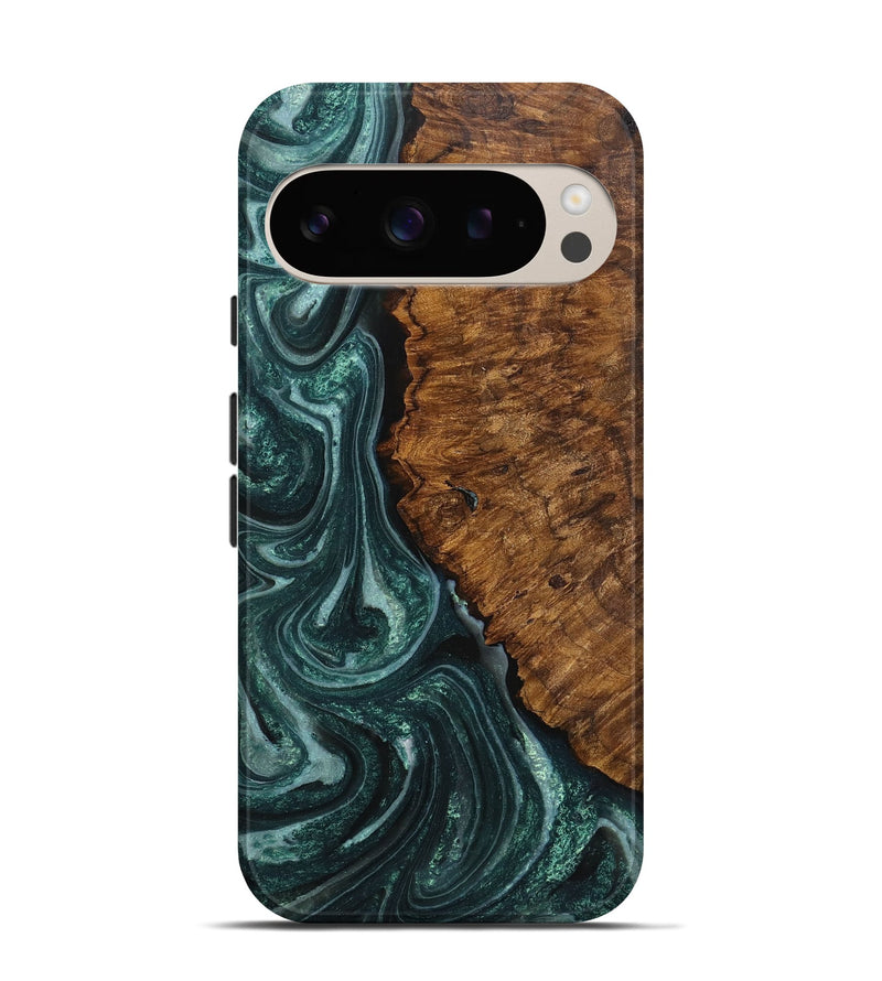 Pixel 9 Pro Wood Live Edge Phone Case - Ainsley (Green, 726535)