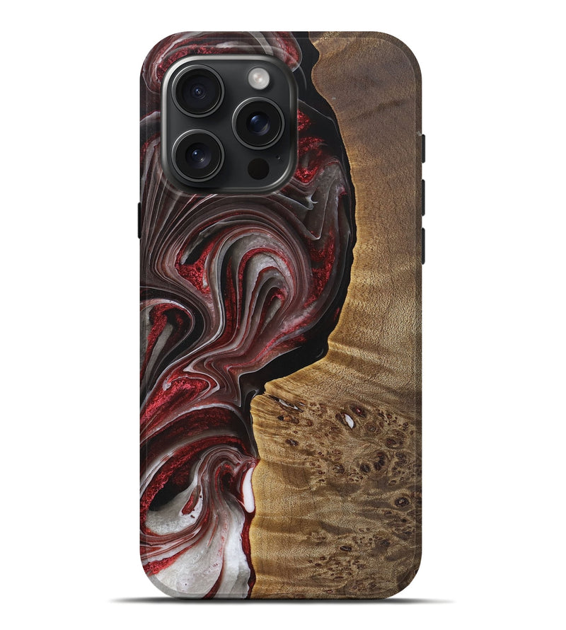 iPhone 16 Pro Max Wood Live Edge Phone Case - Paxton (Red, 726540)