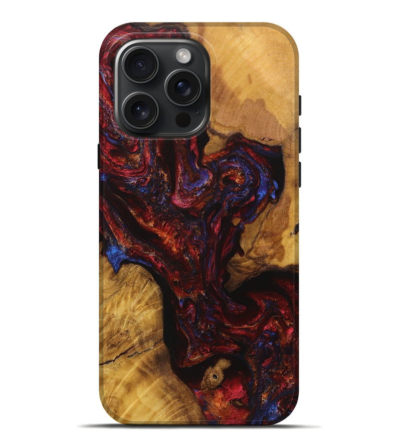 iPhone 16 Pro Max Wood Live Edge Phone Case - Ashlee (Red, 726542)