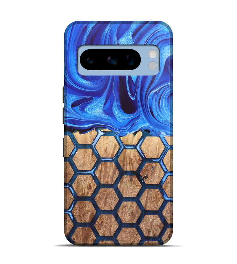 Pixel 8 Pro Wood Live Edge Phone Case - Jalen (Blue, 726614)