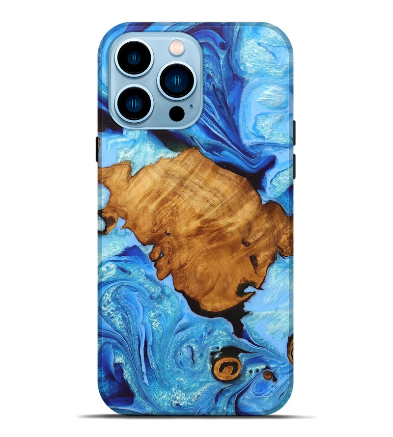 iPhone 14 Pro Max Wood Live Edge Phone Case - Neal (Blue, 726615)