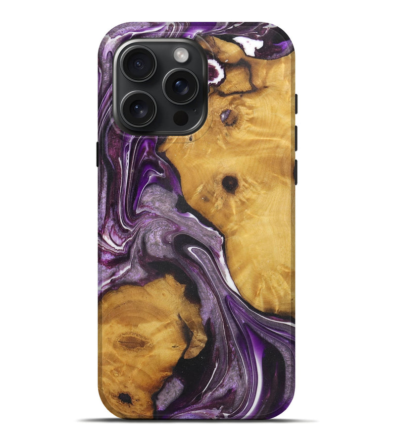 iPhone 16 Pro Max Wood Live Edge Phone Case - Lynn (Purple, 726648)