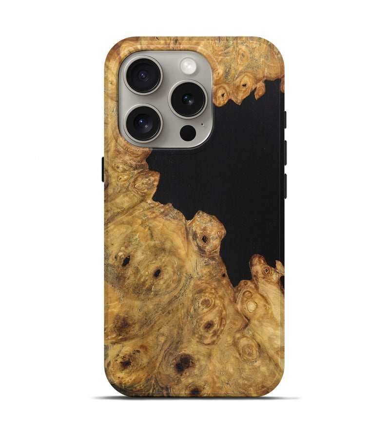 iPhone 16 Pro Wood Live Edge Phone Case - Curtis (Pure Black, 726668)