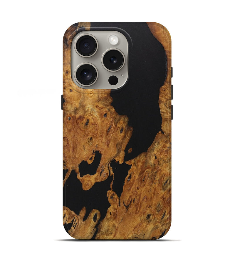 iPhone 16 Pro Wood Live Edge Phone Case - Talia (Pure Black, 726670)